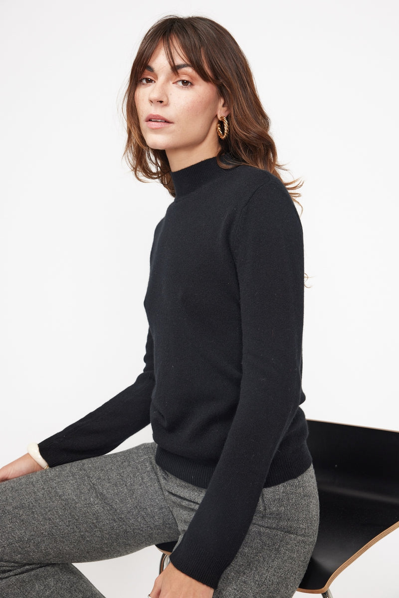 Pull Col Cheminée Zuella - Noir