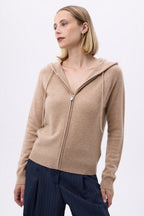 Sweat Zippe A Capuche F Zuma - Beige Creme - Femme