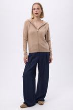 Sweat Zippe A Capuche F Zuma - Beige Creme - Femme