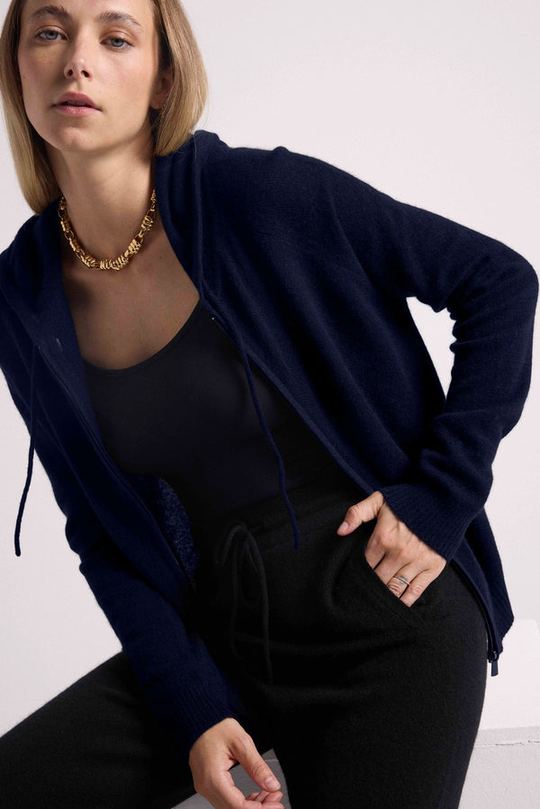 Sweat Zippe A Capuche Zuma - Bleu Marine - Femme