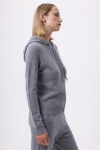 Sudadera con cremallera y capucha F Zuma - Gris oscuro - Mujer