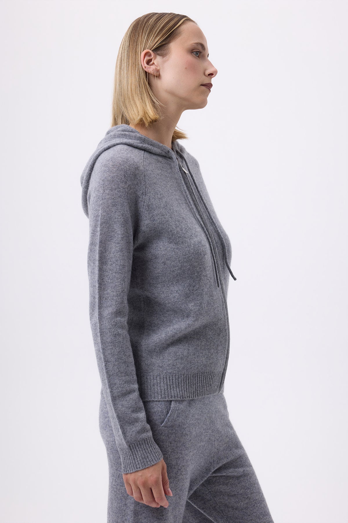 Sudadera con cremallera y capucha F Zuma - Gris oscuro - Mujer
