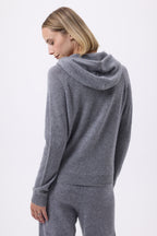 Sudadera con cremallera y capucha F Zuma - Gris oscuro - Mujer