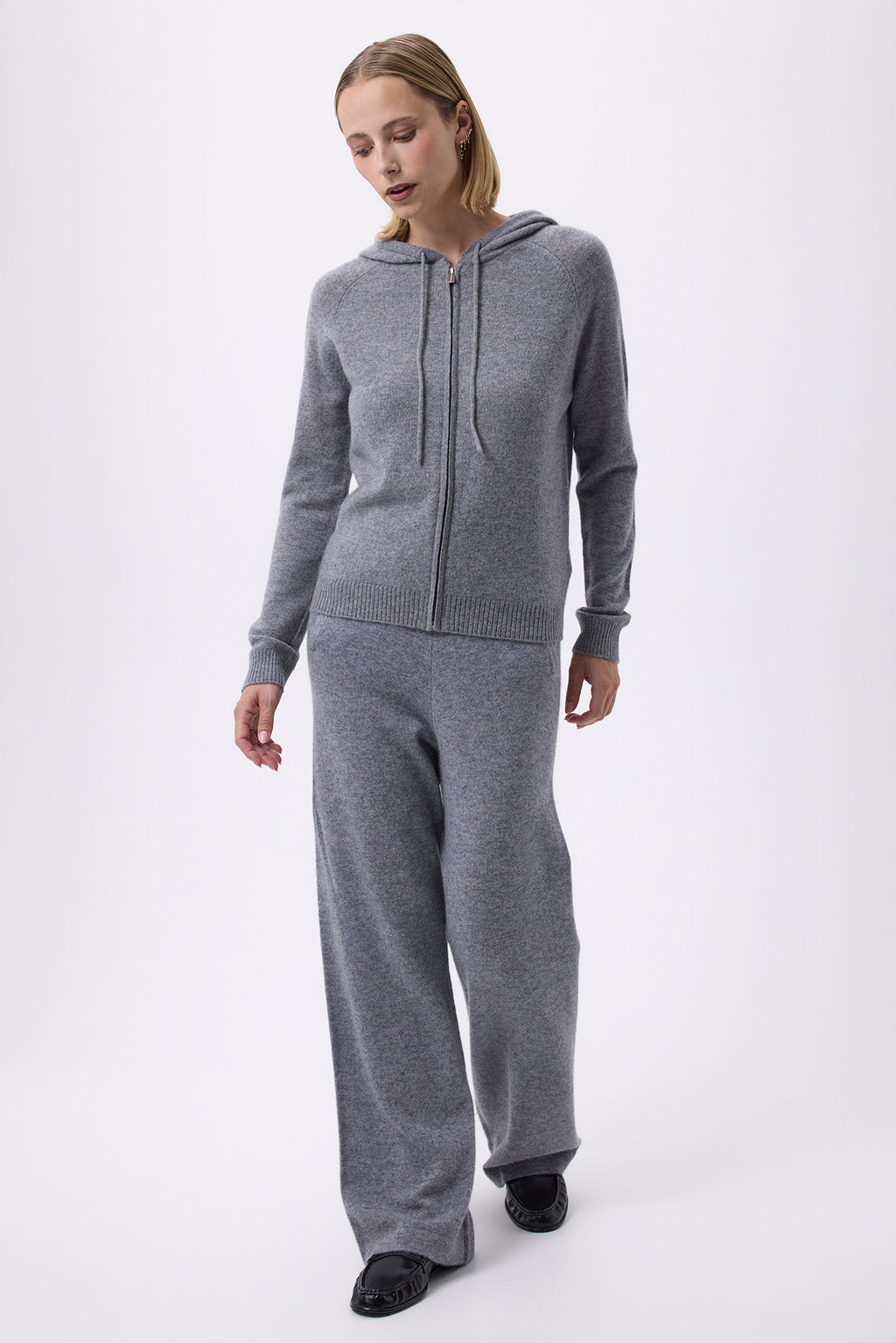 Sudadera con cremallera y capucha F Zuma - Gris oscuro - Mujer