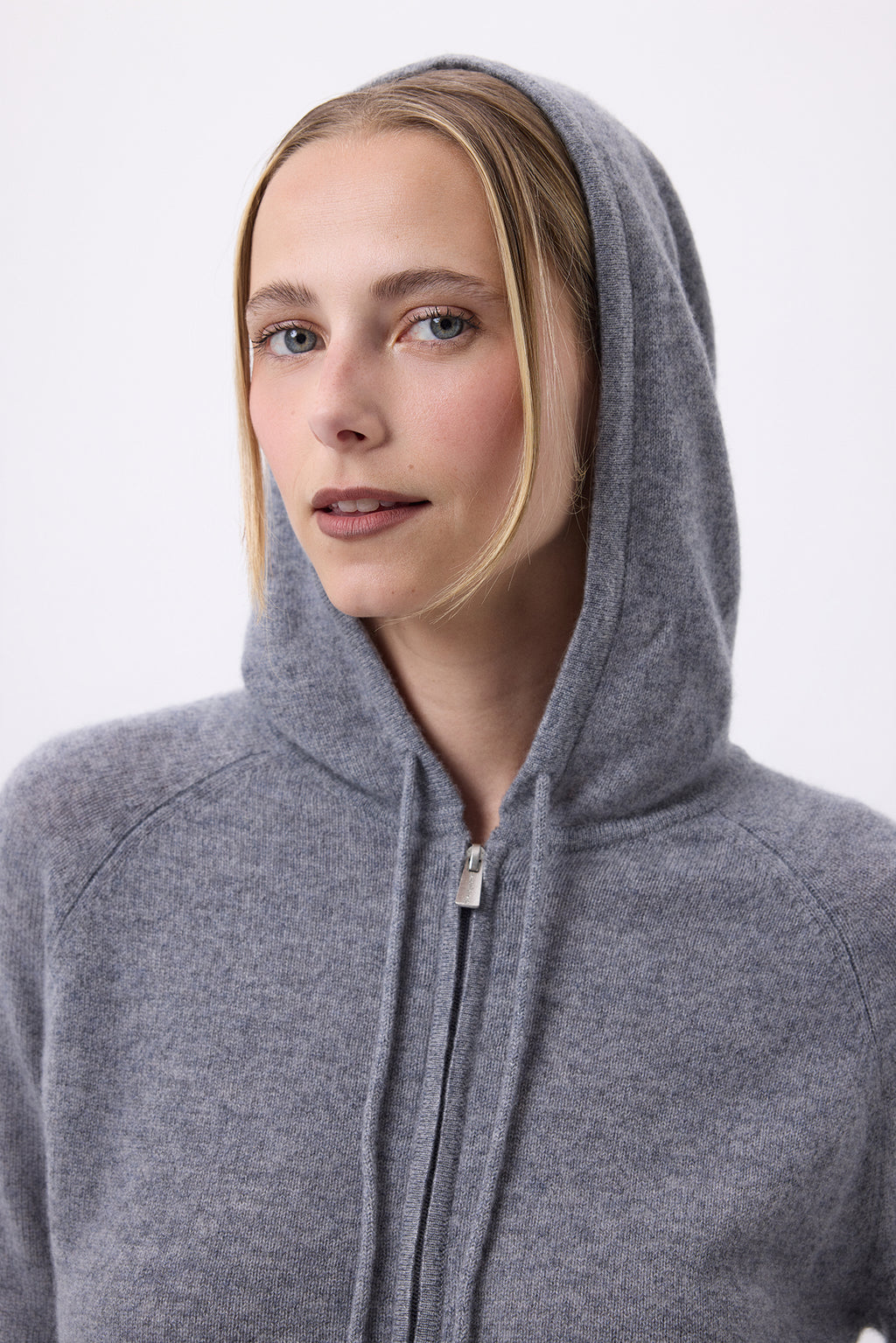Sudadera con cremallera y capucha F Zuma - Gris oscuro - Mujer