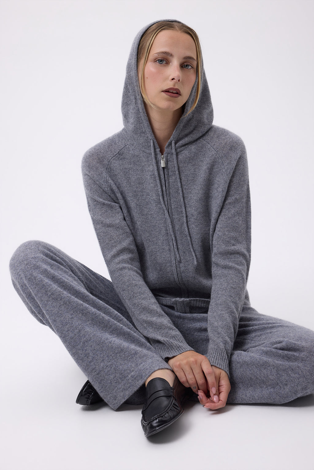 Sudadera con cremallera y capucha F Zuma - Gris oscuro - Mujer