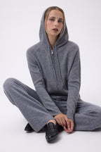 Sudadera con cremallera y capucha F Zuma - Gris oscuro - Mujer