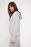 Zuma Hooded Zip Vest - Pearl Grey - 100% Oeko-Tex Cashmere - Woman