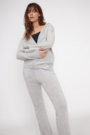 Zuma Hooded Zip Vest - Pearl Grey - 100% Oeko-Tex Cashmere - Woman