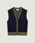 "Squirrel Jacquard" Alombert Sleeveless Cardigan