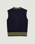 "Squirrel Jacquard" Alombert Sleeveless Cardigan