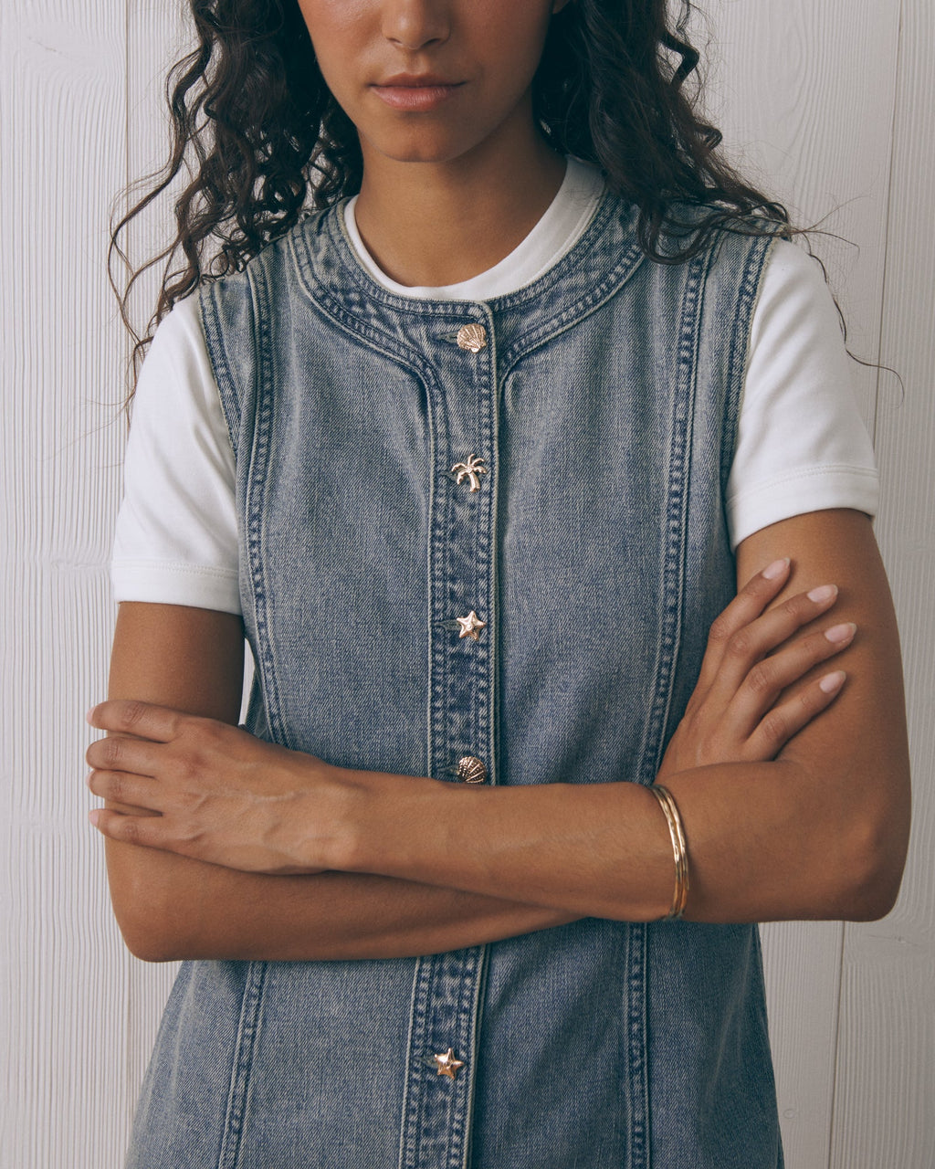 "Sea Buttons" Aulas Dress