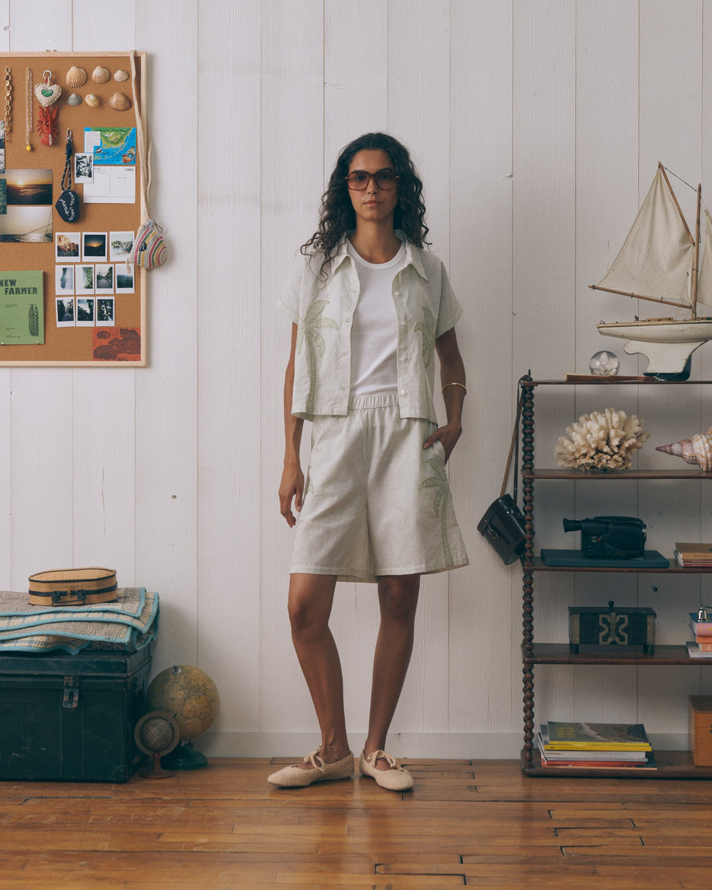 Palm Tree "Linen And Cotton" Beudant Bermuda Shorts