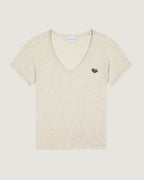 "Patch Heart" Chateau Cotton Linen T-Shirt