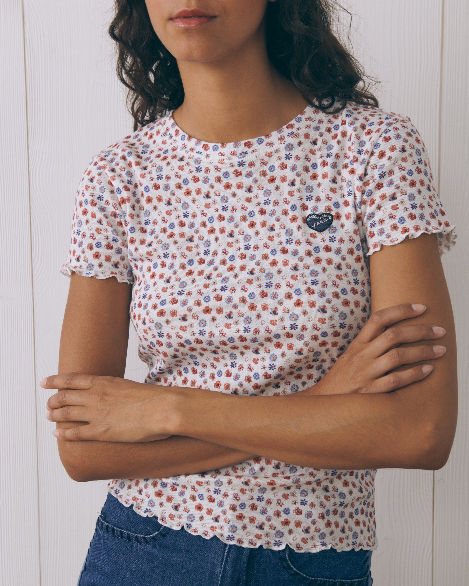 T-Shirt Côtelé "Patch Coeur" Folies