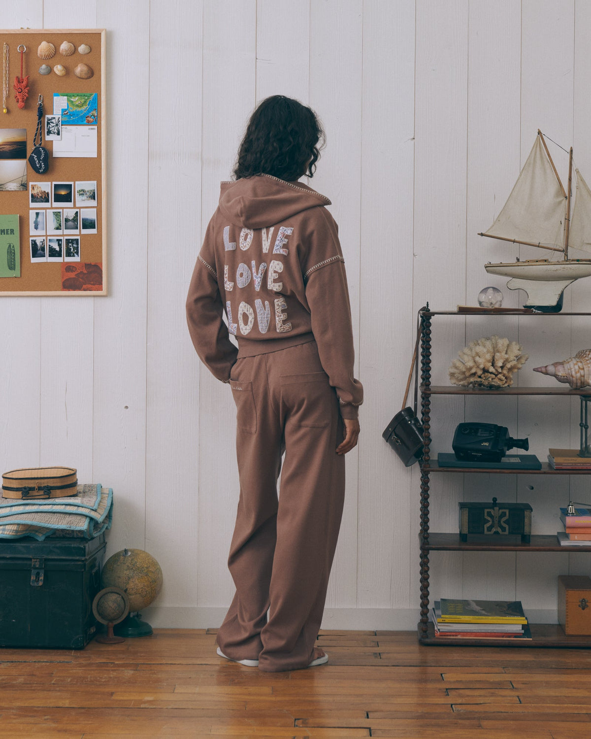 Sudadera con capucha y cremallera "Love Love Love" Gesvres
