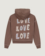 Sudadera con capucha y cremallera "Love Love Love" Gesvres