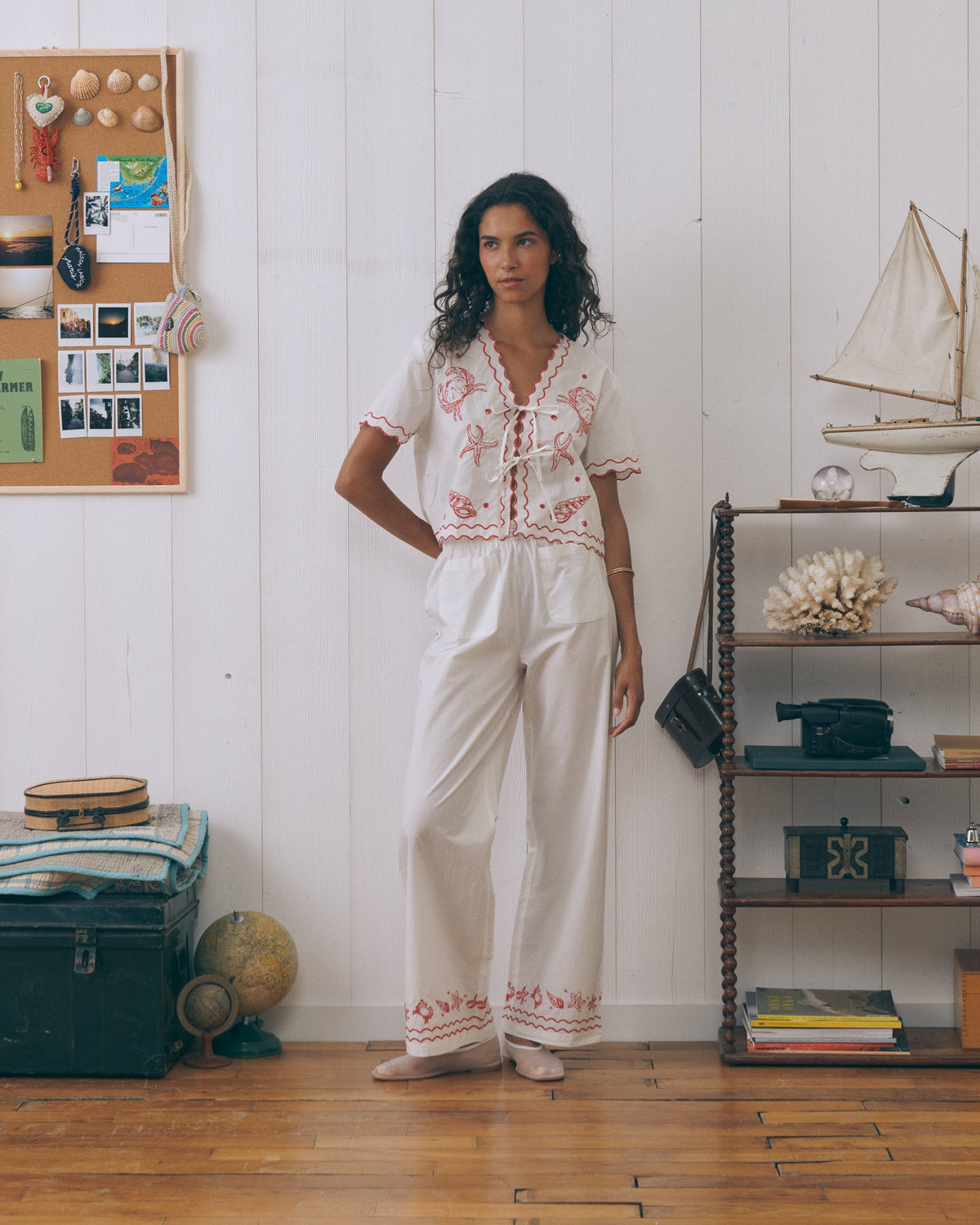 “Linen And Cotton” Shells Oudin Trousers - Women