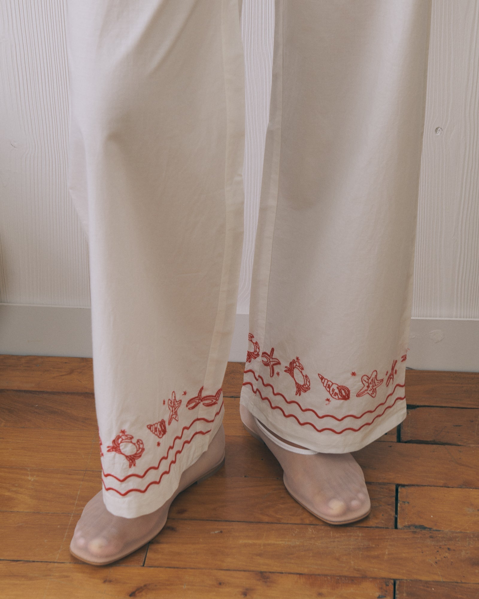 “Linen And Cotton” Shells Oudin Trousers - Women