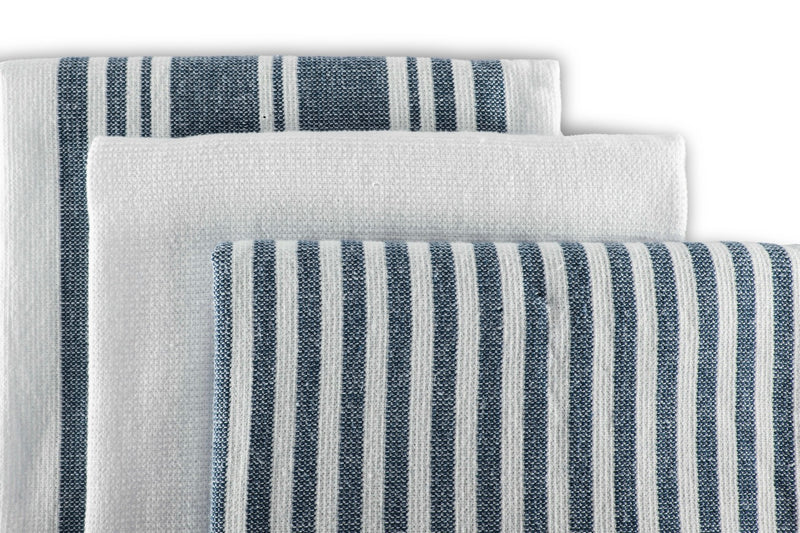 Torchons Culinary Duo Stripe 50x76 Washed - Set De 3 - Indigo