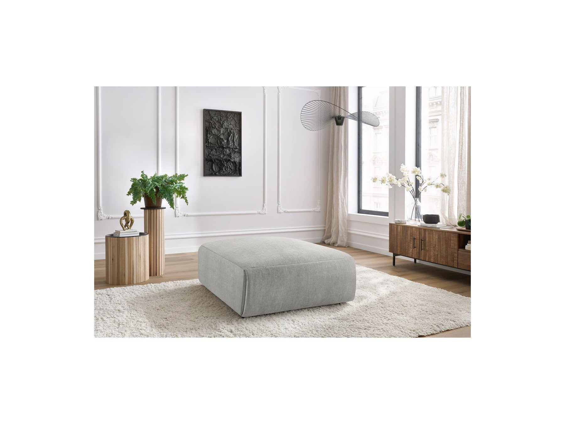 Jeanne - Grand Pouf - Tissu Velours