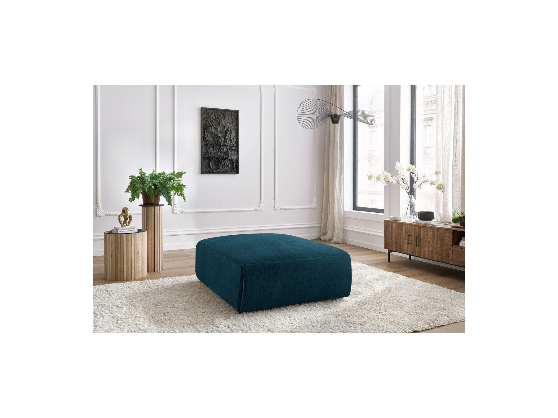 Jeanne - Grand Pouf - Tissu Velours