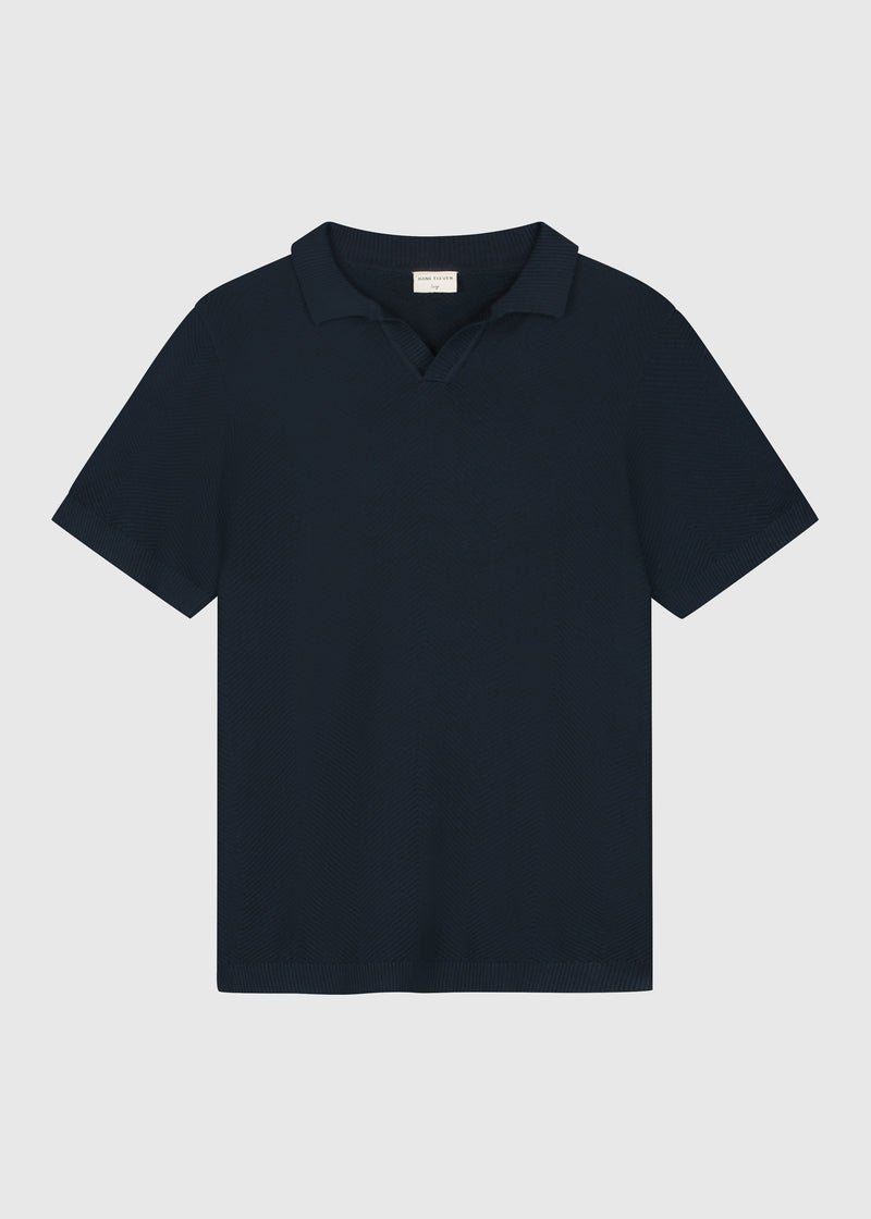 Structure Polo Shirt - Navy Blue