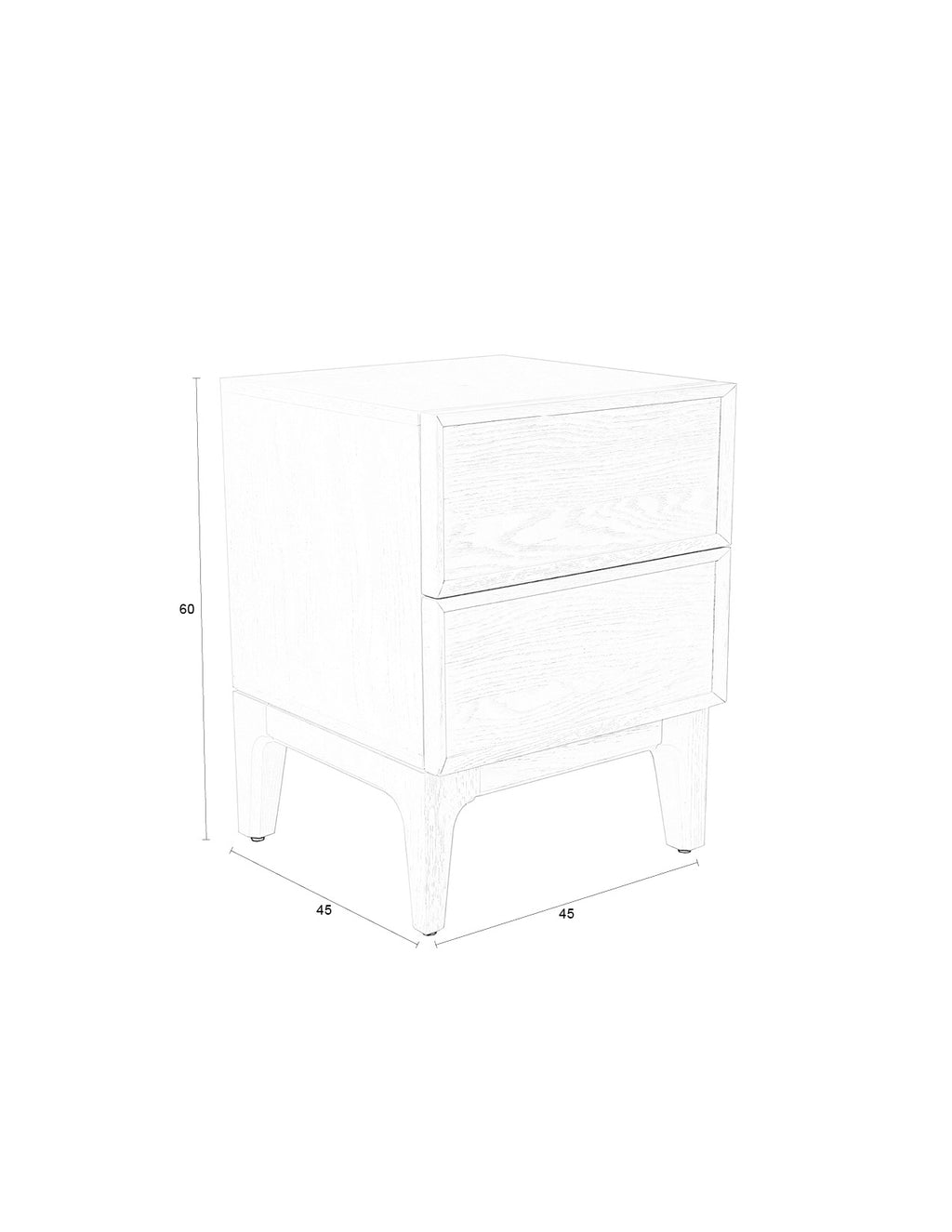 June - Bedside Table - Solid Oak - Beige