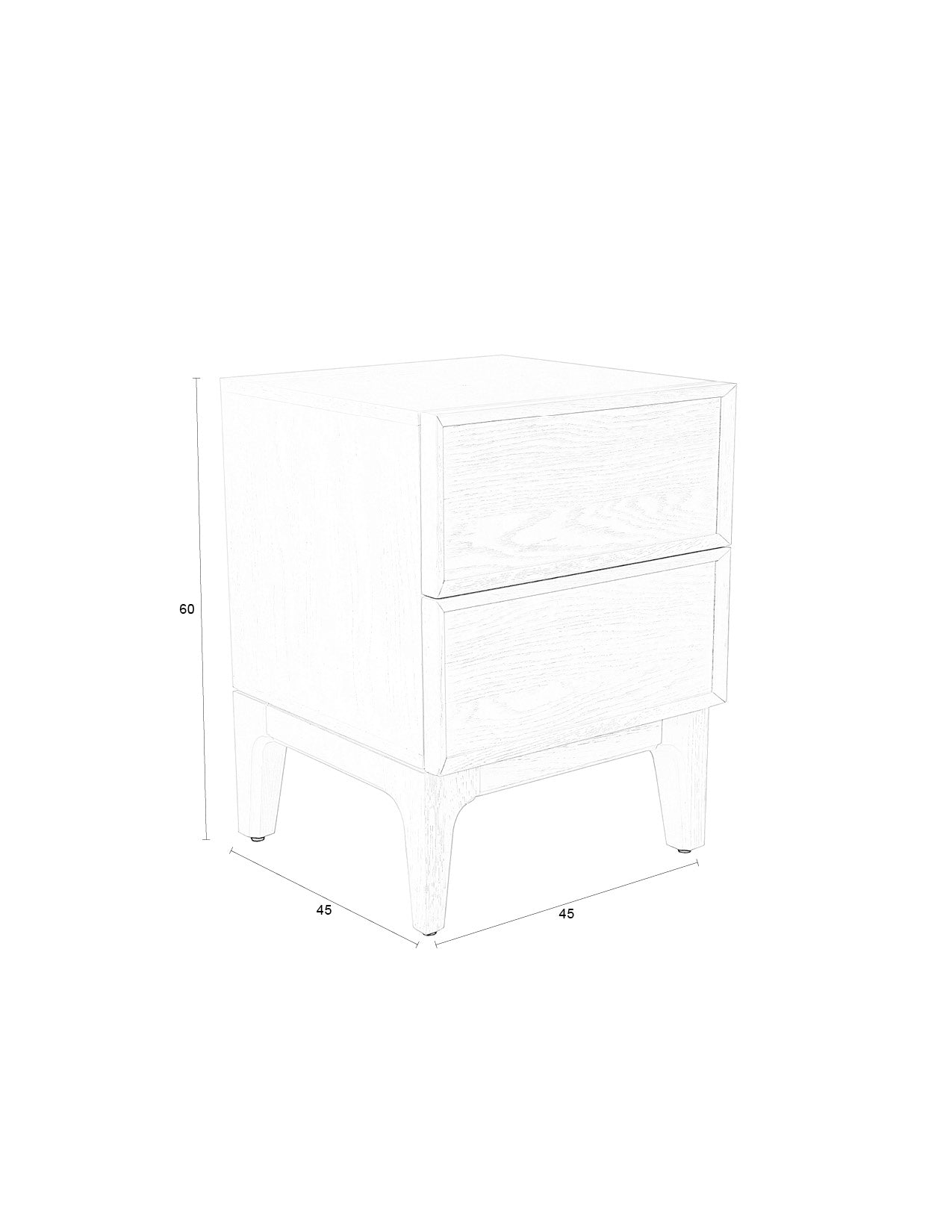 June - Bedside Table - Solid Oak - Beige