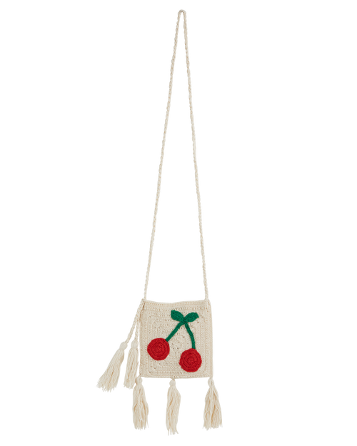 Mini Crochet Bag Cerise - Ecru - Girl