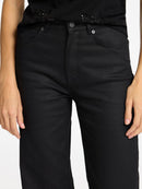 Jean À Coupe Large - Black Denim - Femme