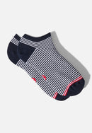 Lot De 5 Paires De Chaussettes Basses - Mariniere Marine Gris Chine Blanc Noir