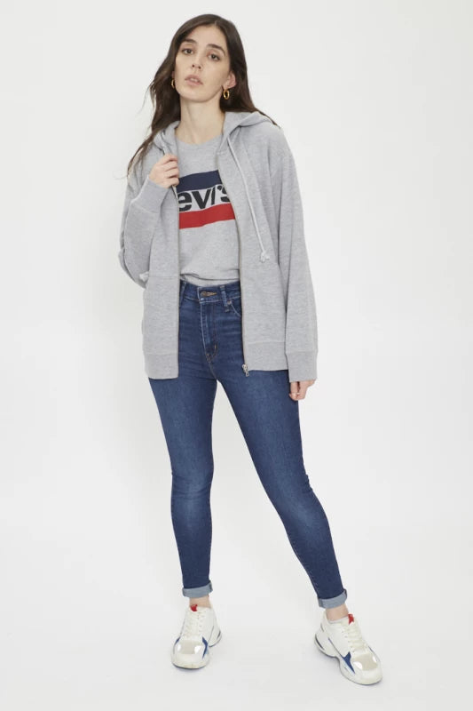 Levi'S Standard Zip Sweatshirt À Capuche Femme Starstruck Heather Grey Xxs