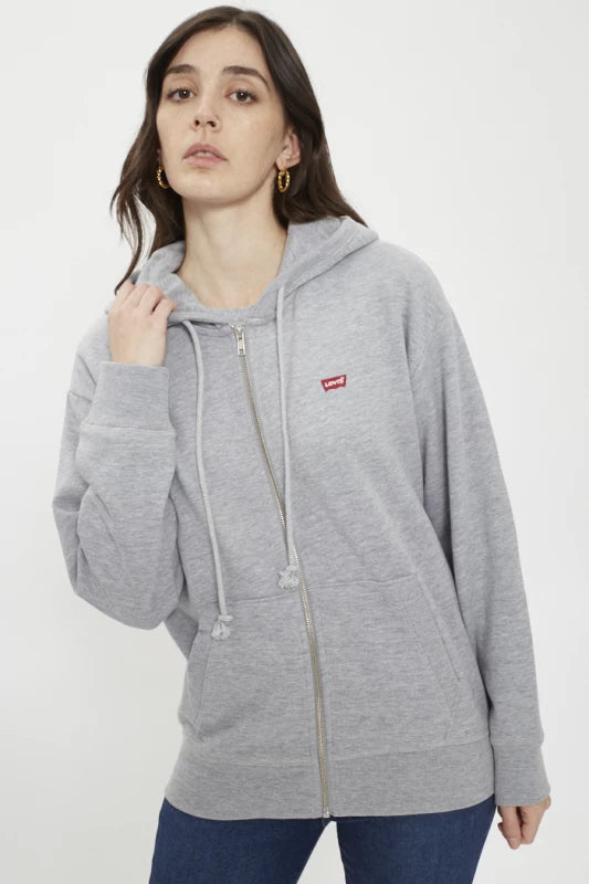 Levi'S Standard Zip Sweatshirt À Capuche Femme Starstruck Heather Grey Xxs