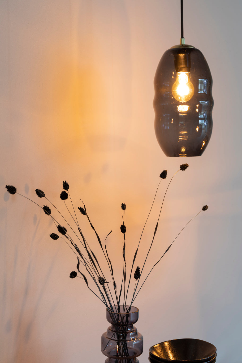 Lauren S - Pendant light - Glass - Gray