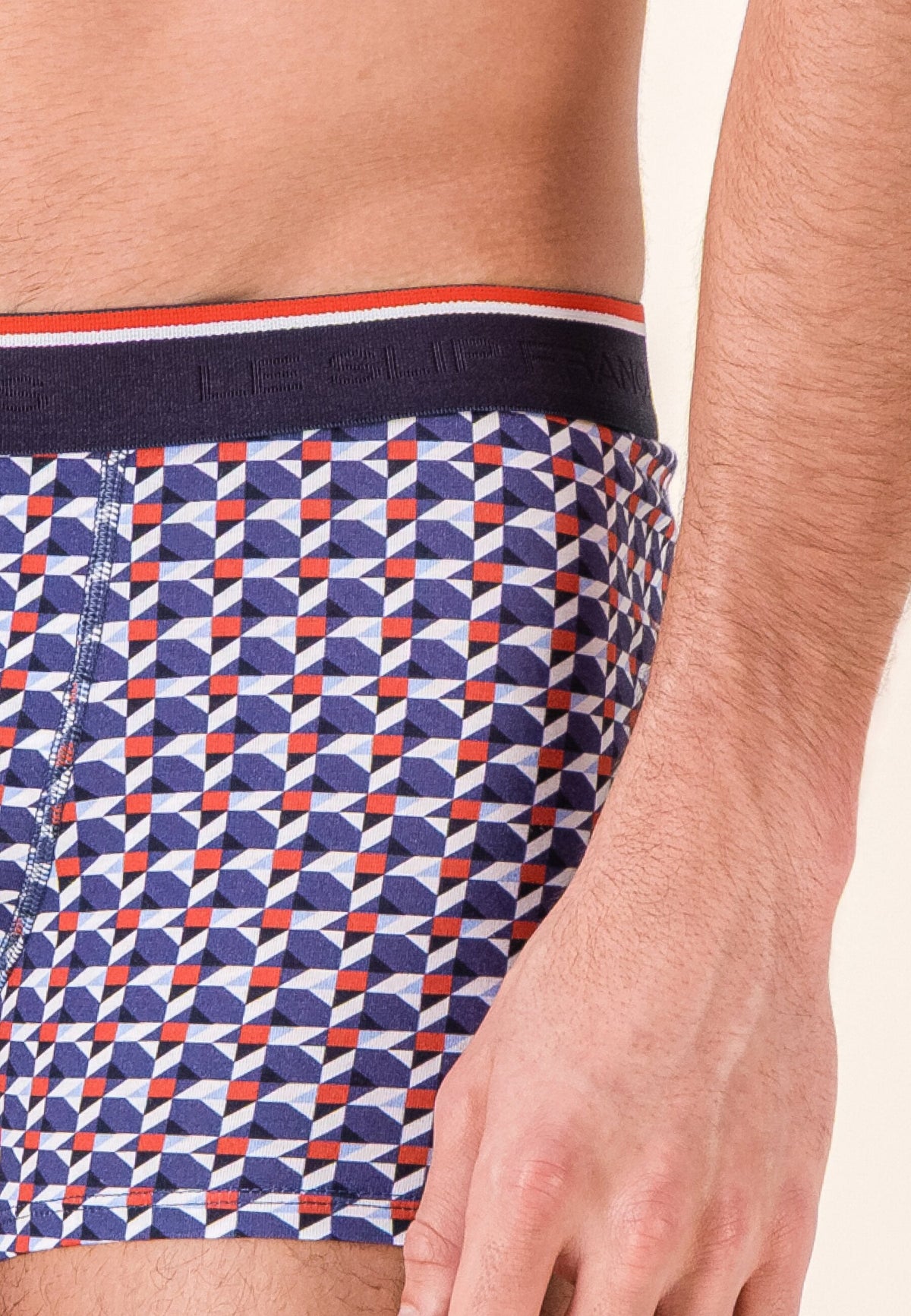 Boxer Marius Puzzle In Cotone - Blu Acciaio