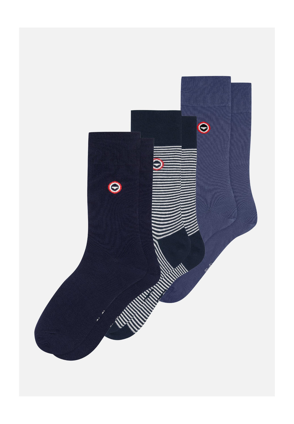 Pack De 3 Calcetines De Media Caña Marineros De Algodón - Marino Acero