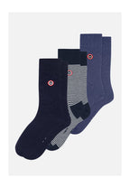 Pack De 3 Calcetines De Media Caña Marineros De Algodón - Marino Acero
