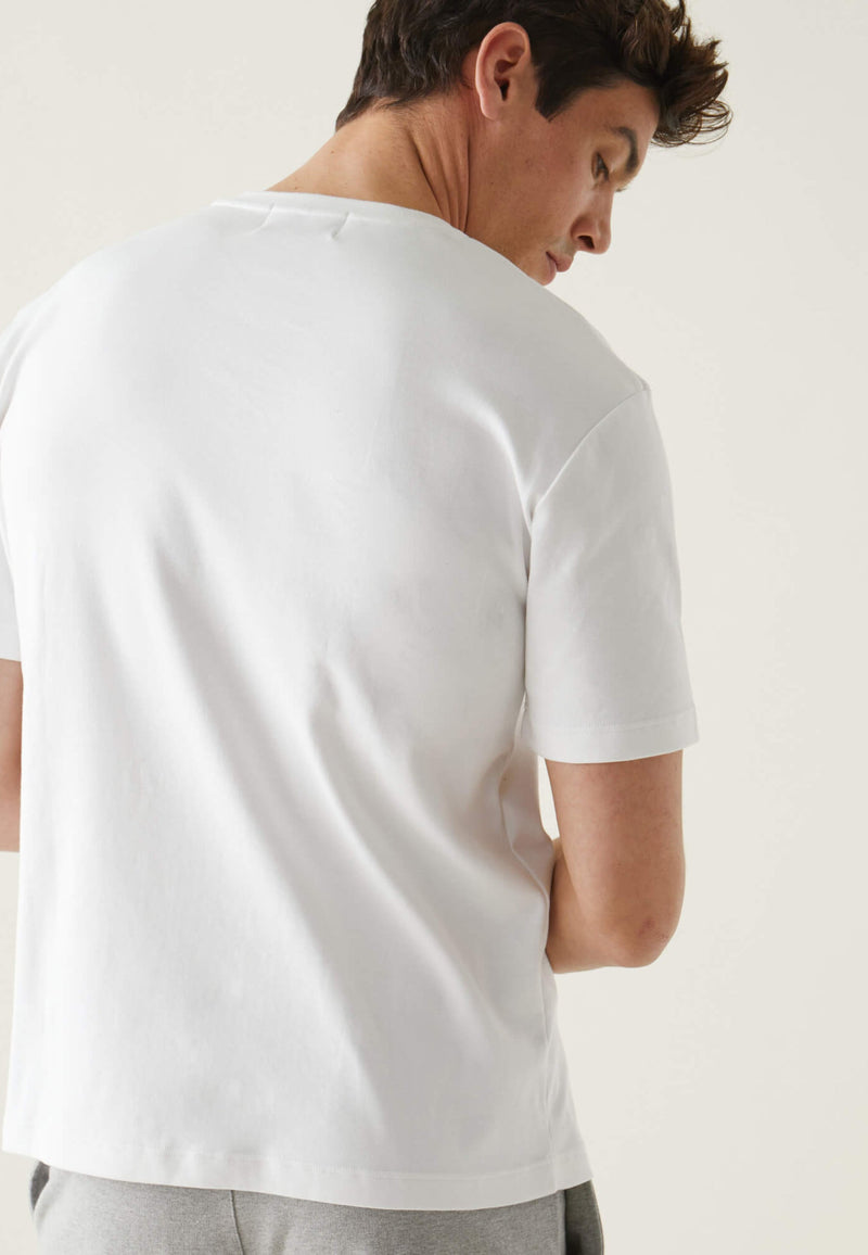 T-Shirt Homme Blanc Avec Poche Poitrine En Coton - Sasha Blanc