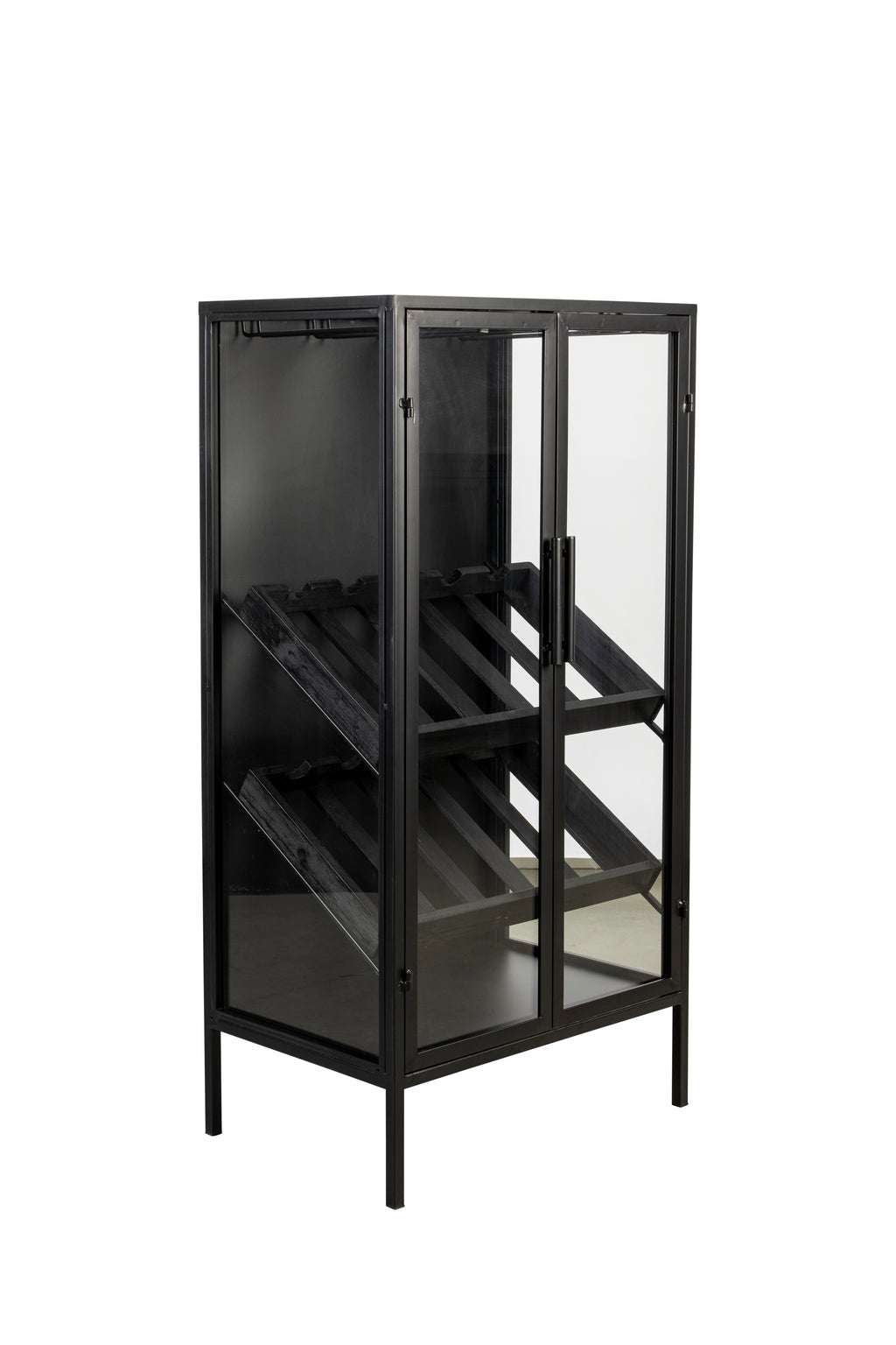 Rob - Wine Cabinet - Pine wood - Black