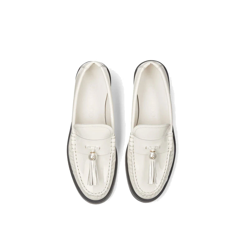 Mocassins - Jimmy Choo Addie Pearl Leather - Cream