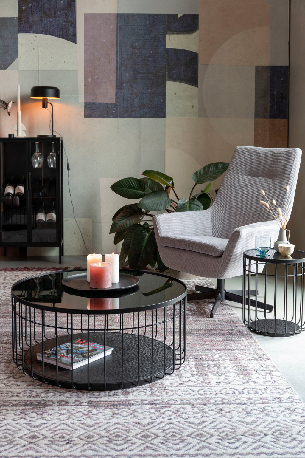 Lance L - Coffee Table - Glass - Black