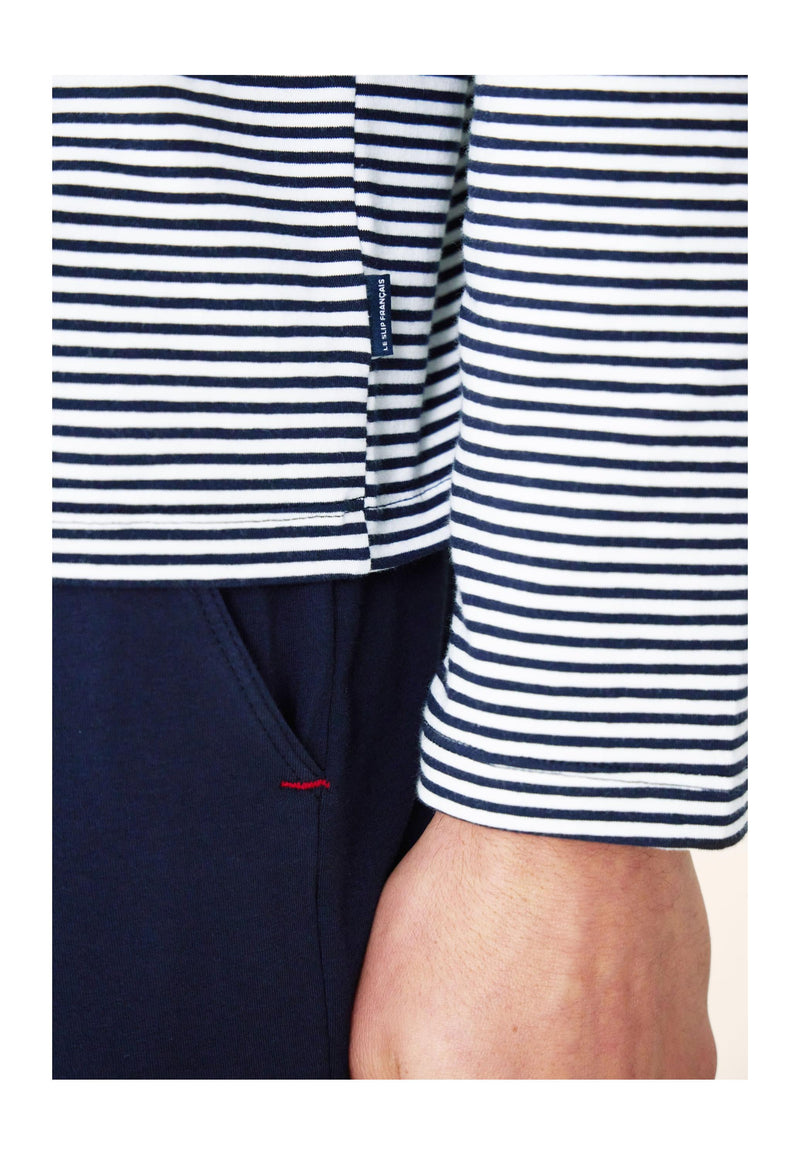 Ensemble Pyjama Haut Marinière Et Pantalon Bleu Marine En Coton - Pyjama Jeason Haut Manches Longues Marinière Et Bas De Pyjama Long Marine