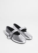 Shoes Alessa Cross Strap Ballerina - Silver - Women