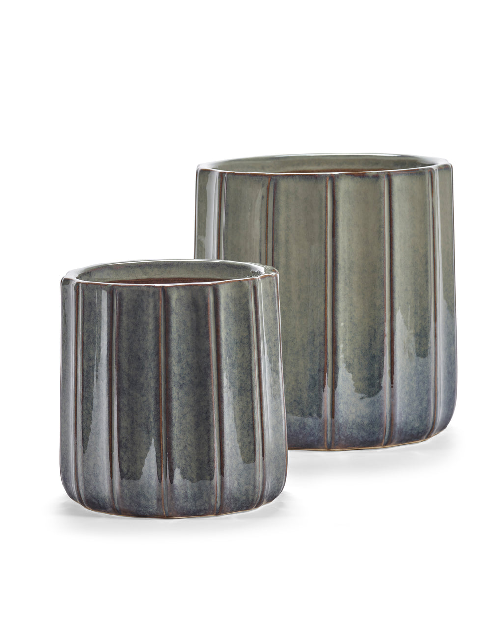 Glazed Shades – Blumentopf – S – Steingut – Blau