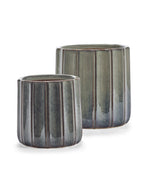 Glazed Shades – Blumentopf – S – Steingut – Blau
