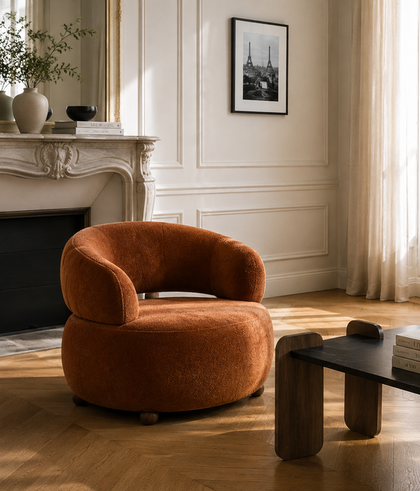 Wingback Armchair Rio - Brick Red