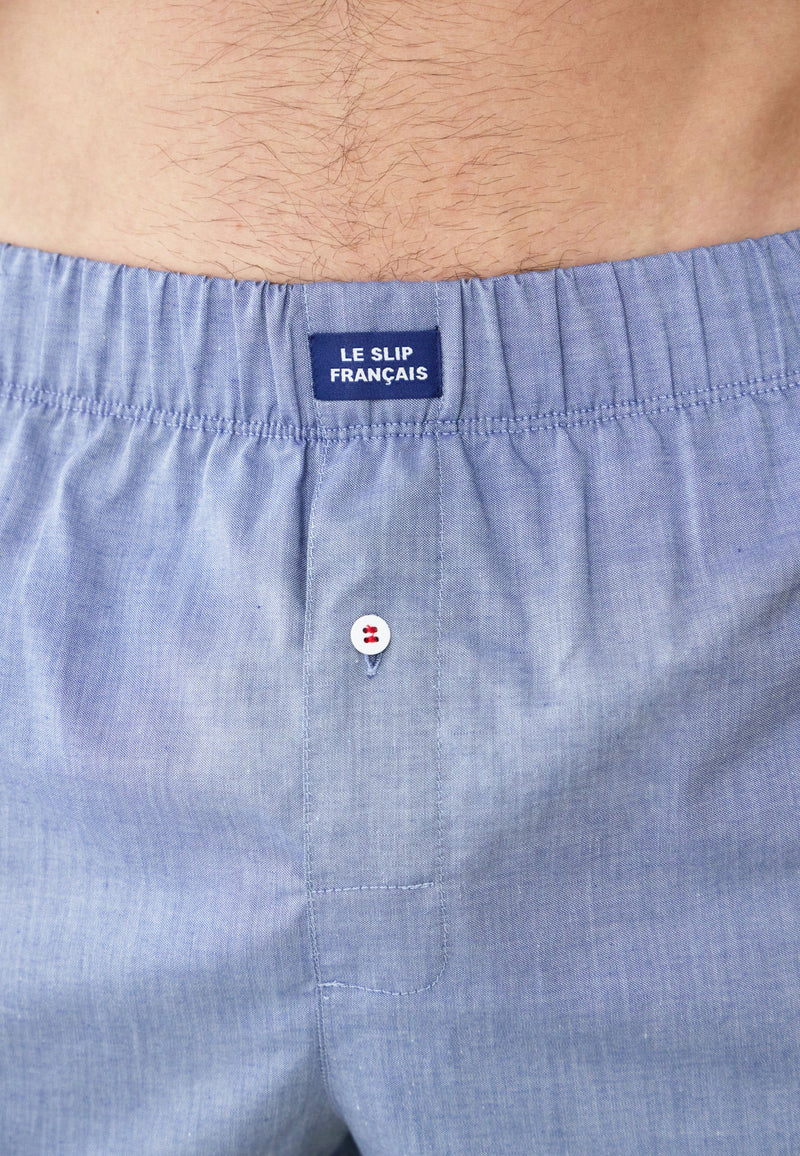 Lot De 2 Caleçons En Coton - Caleçons Vert Sapin Chambray