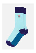 Chaussettes Mi-Hautes Fantaisie Lucas Bloc - Indigo Bleu Canard Vert D'Eau