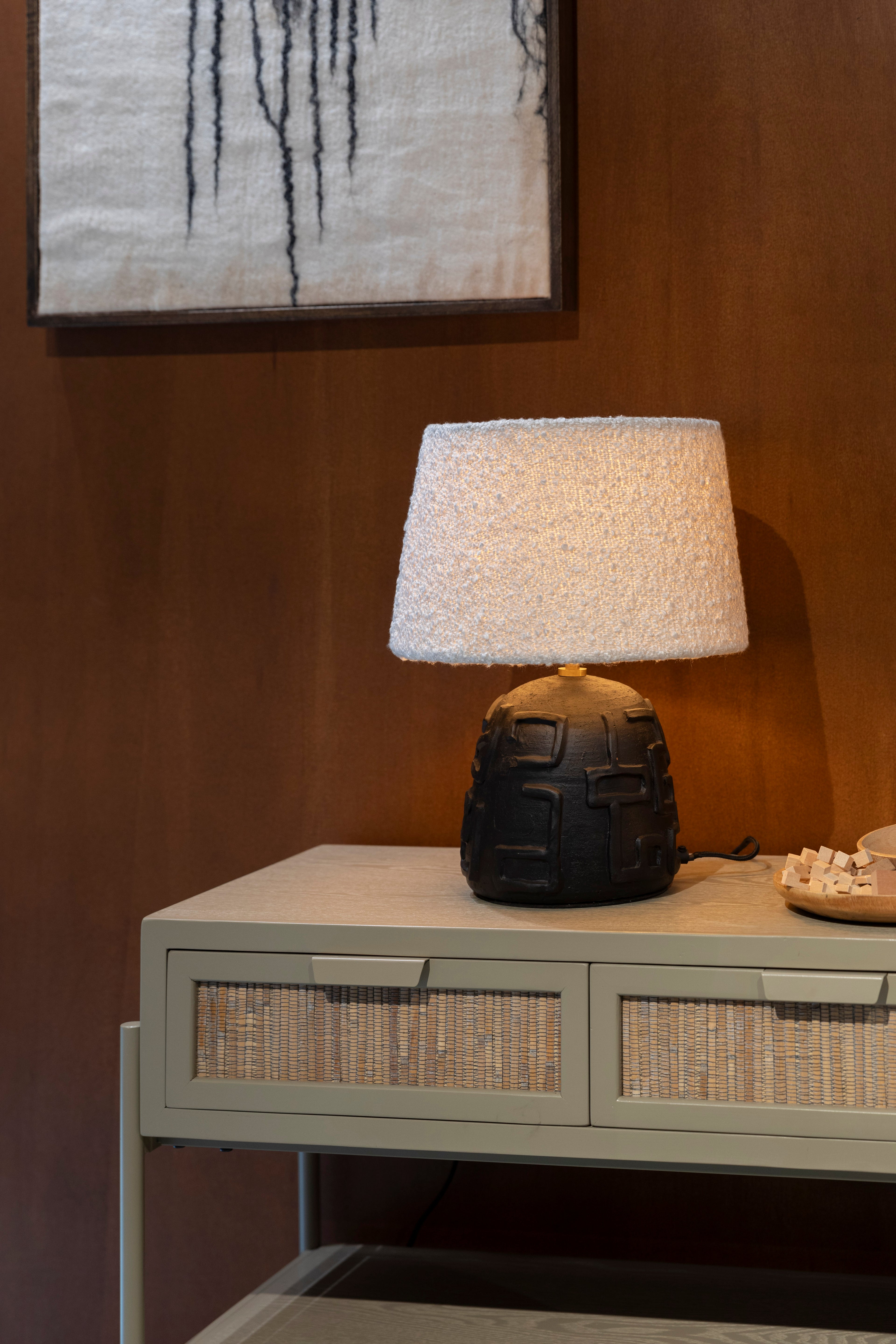 Renzo Bouclé - Table Lamp - Ceramic - White/Black